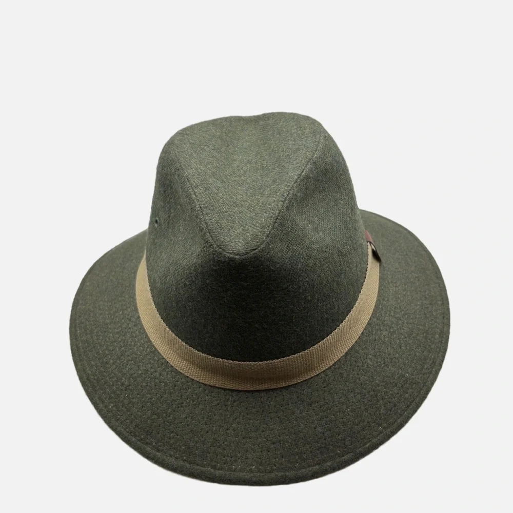 Ace Hy Sales Safari Fedora Brim Olive Green Wool Felt Large